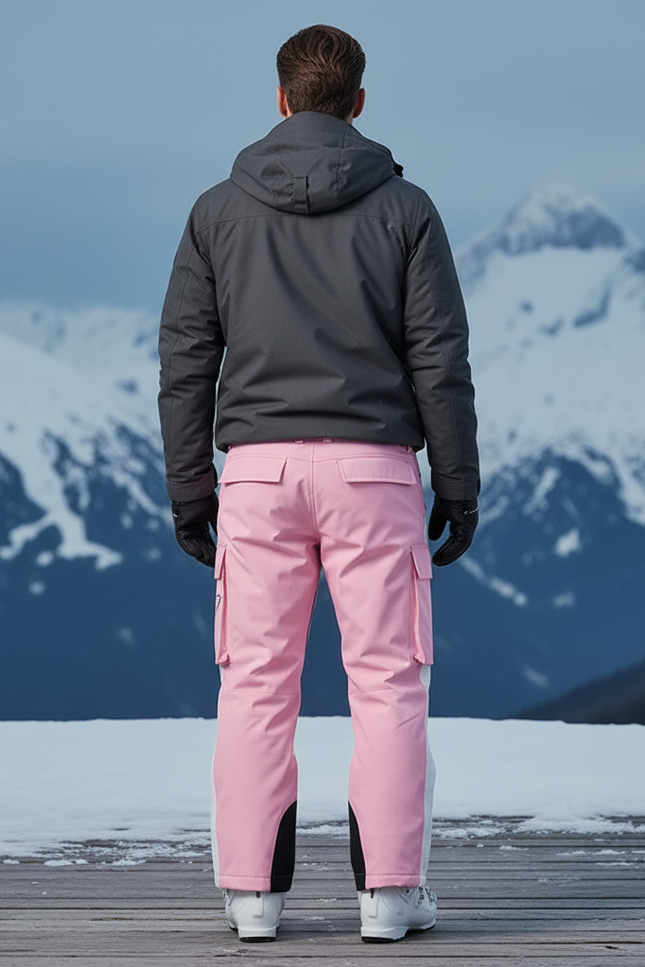 Pantalon De Ski Rose Cargo Imperméable Homme Hiver - Polyester - vue 2
