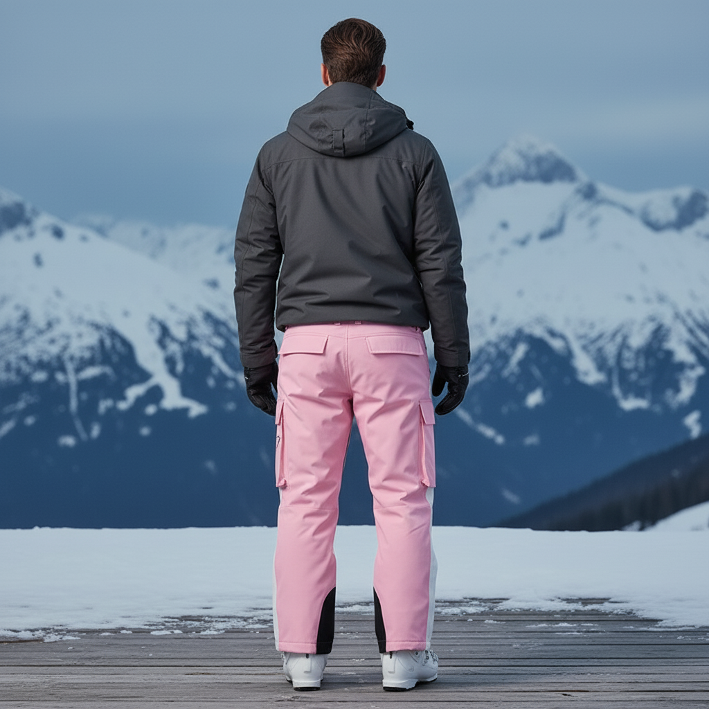 Pantalon De Ski Rose Cargo Imperméable Homme Hiver - Polyester - vue 2