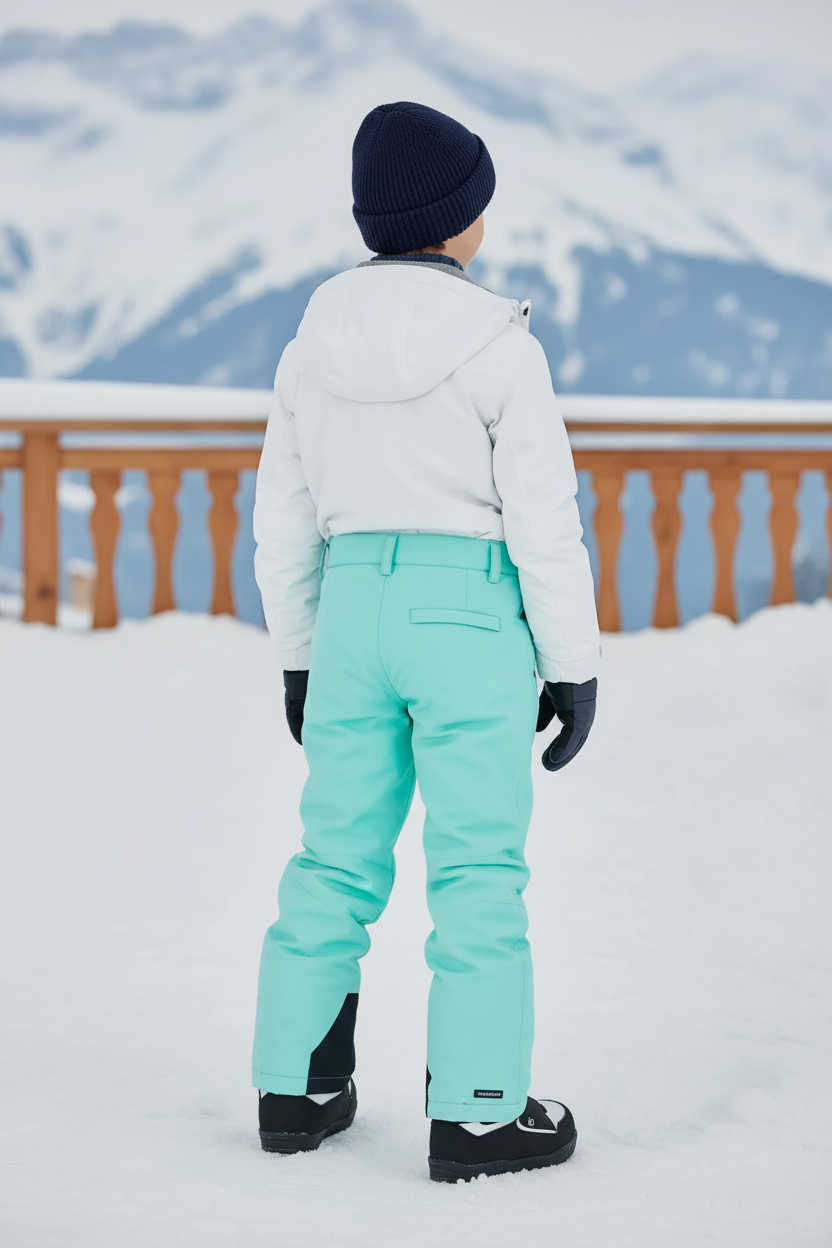 Pantalon De Ski Enfant Turquoise Imperméable Respirant Hiver - Bleu Polyester - vue 2