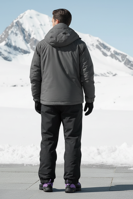 Pantalon De Ski Noir Imperméable Chaud Homme Coupe Droite - Polyester - vue 2