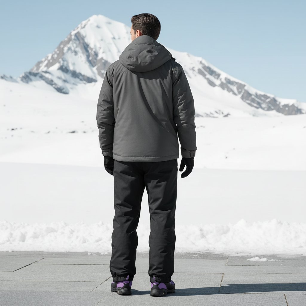 Pantalon De Ski Noir Imperméable Chaud Homme Coupe Droite - Polyester - vue 2