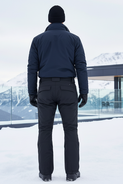 Pantalon De Ski Noir Imperméable Coupe Droite Unisexe - Polyester - vue 2