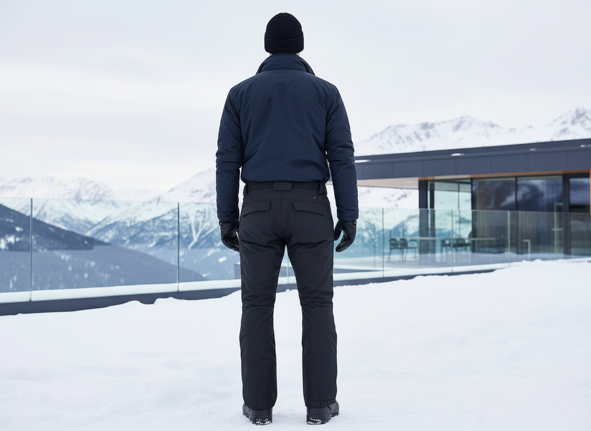 Pantalon De Ski Noir Imperméable Coupe Droite Unisexe - Polyester - vue 2