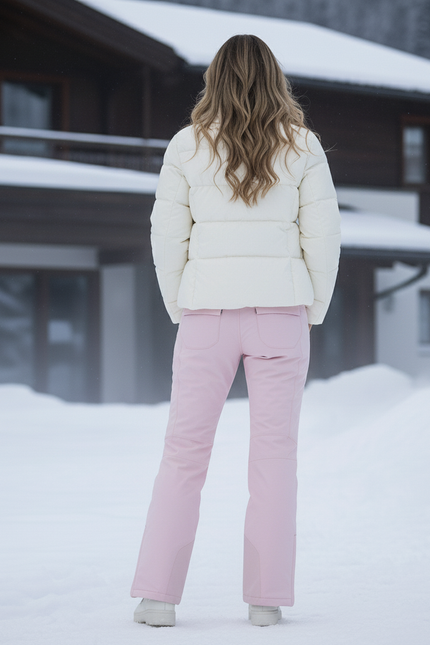 Pantalon De Ski Rose Pâle Droit Femme Imperméable - Polyester - vue 2