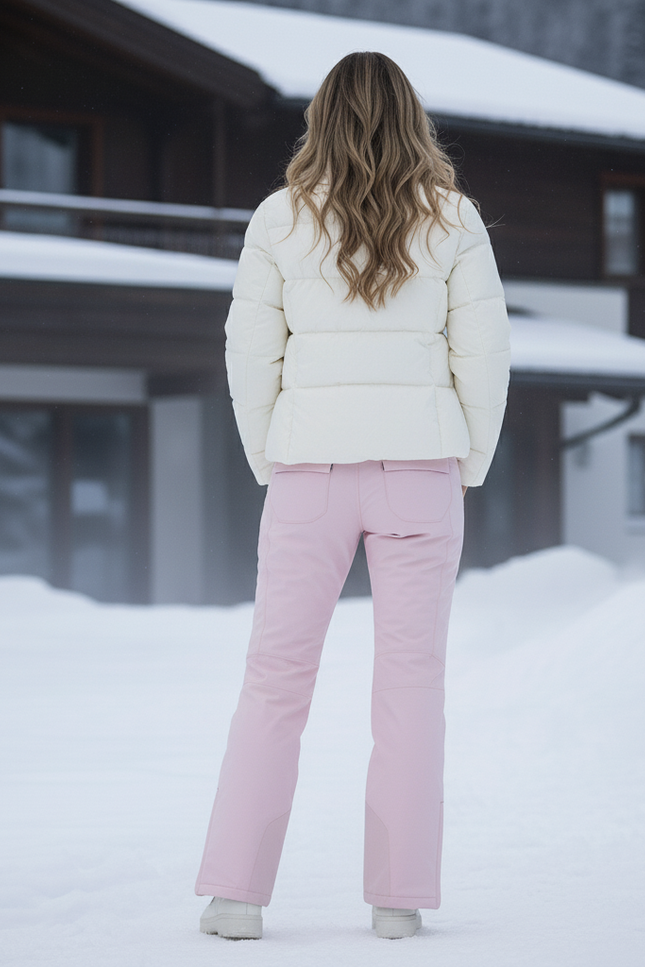 Pantalon De Ski Rose Pâle Droit Femme Imperméable - Polyester - vue 2