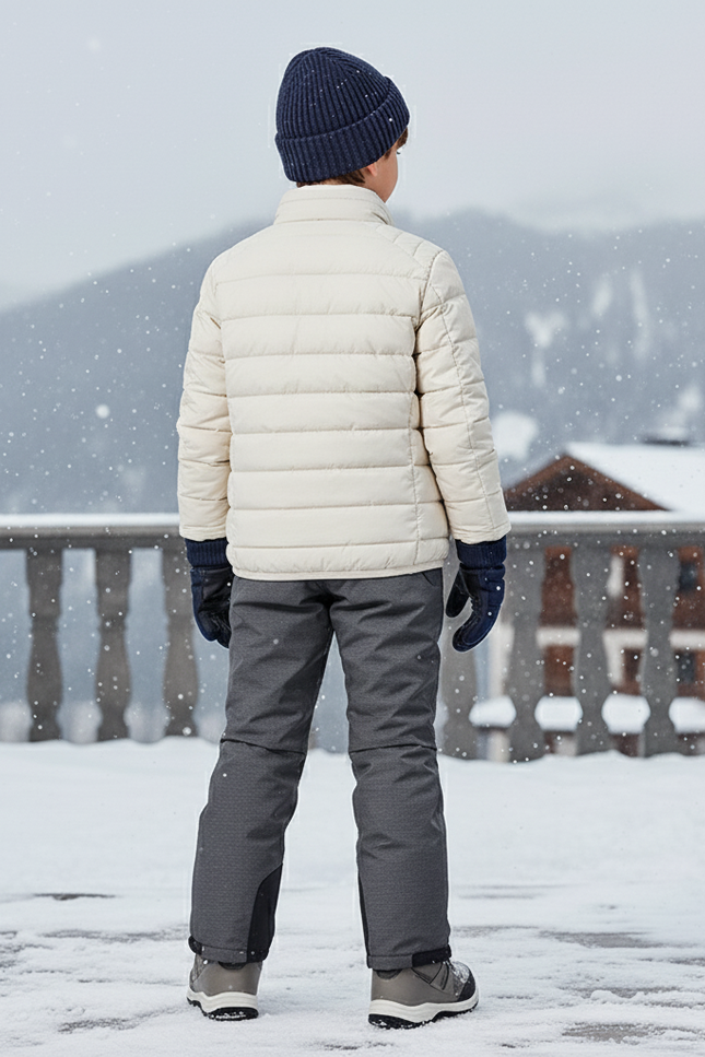 Pantalon De Ski Gris Imperméatique Chaud Matelassé Enfant - Polyester - vue 2