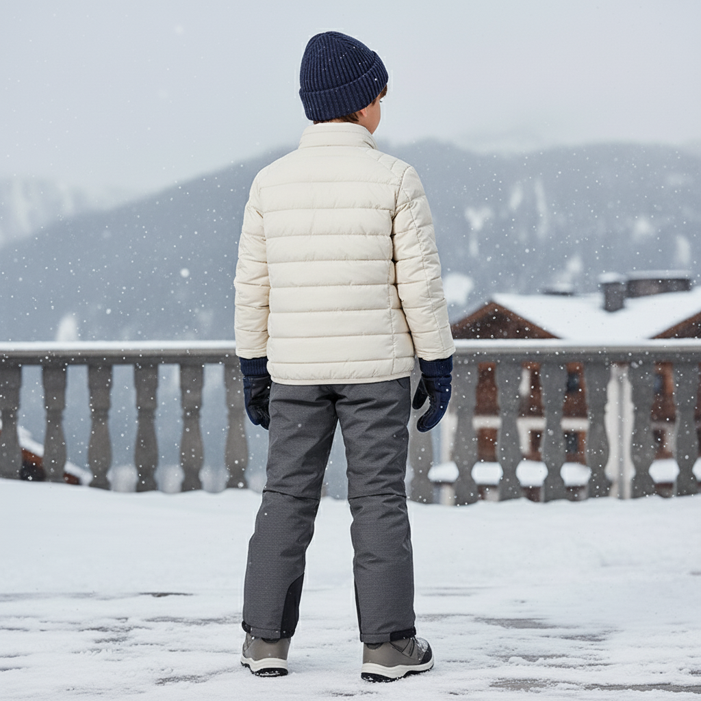 Pantalon De Ski Gris Imperméatique Chaud Matelassé Enfant - Polyester - vue 2