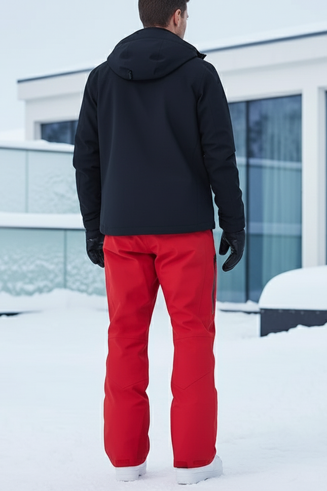 Pantalon De Ski Rouge Homme Imperméable Chaud Hiver - Polyester - vue 2