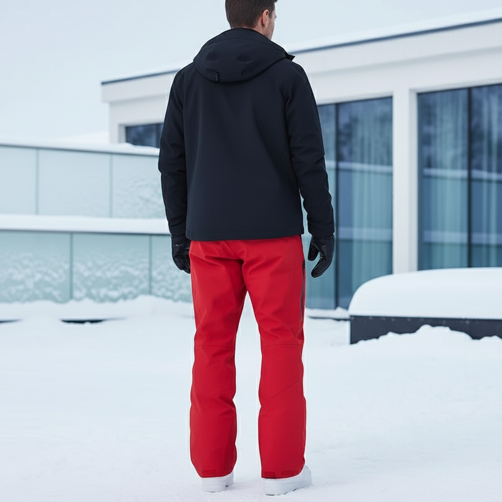 Pantalon De Ski Rouge Homme Imperméable Chaud Hiver - Polyester - vue 2