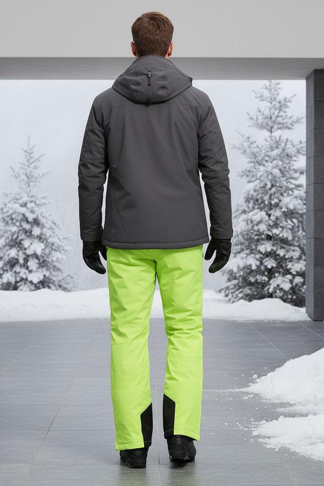 Pantalon De Ski Homme Vert Fluorescent Ample Imperméable Hiver - Polyester - vue 2