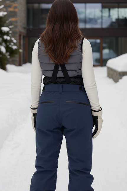 Pantalon De Ski Salopette Bleu Marine Ample Imperméable Thermique - Polyester - vue 2