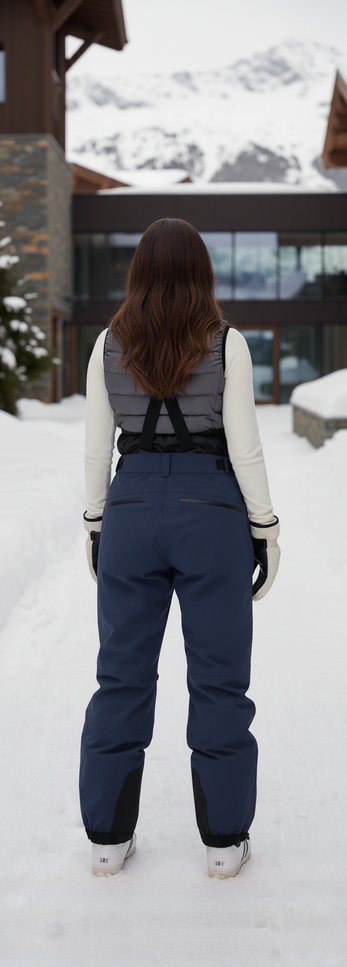 Pantalon De Ski Salopette Bleu Marine Ample Imperméable Thermique - Polyester - vue 2