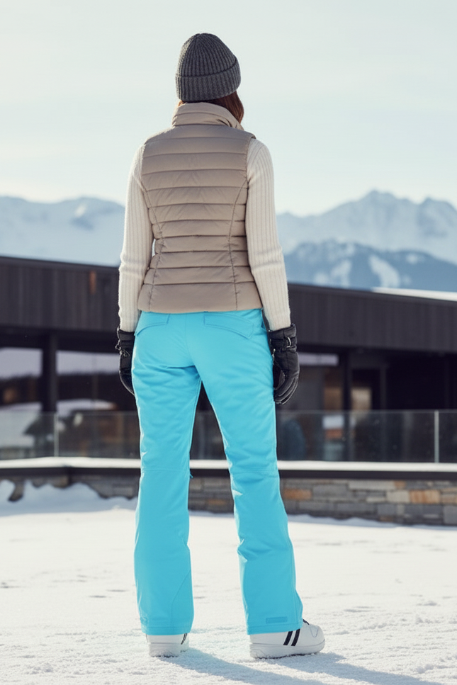 Pantalon De Ski Turquoise Ample Impermémeable Femme Hiver - Bleu Polyester - vue 2