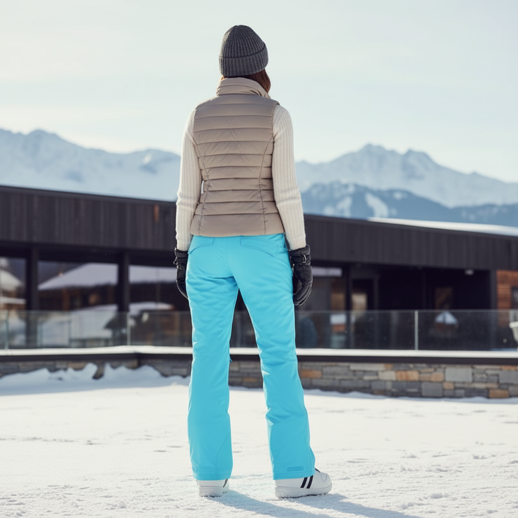 Pantalon De Ski Turquoise Ample Impermémeable Femme Hiver - Bleu Polyester - vue 2