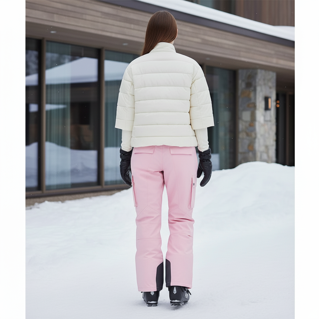 Pantalon De Ski Rose Cargo Imperméable Femme - Polyester - vue 2