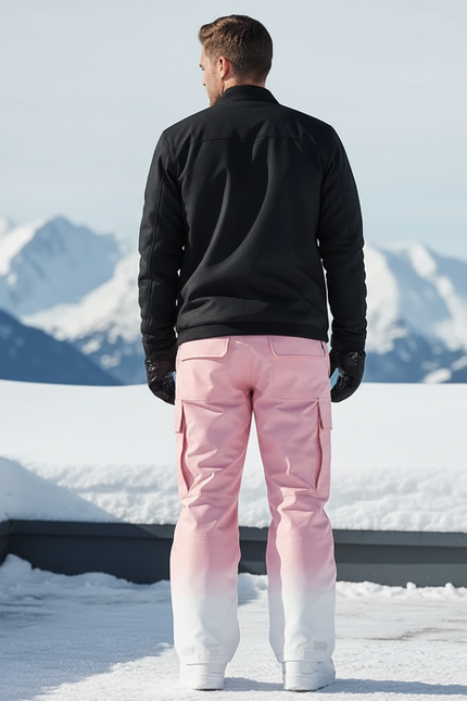 Pantalon De Ski Rose Dégradé Imperméable Cargo Homme - Polyester - vue 2