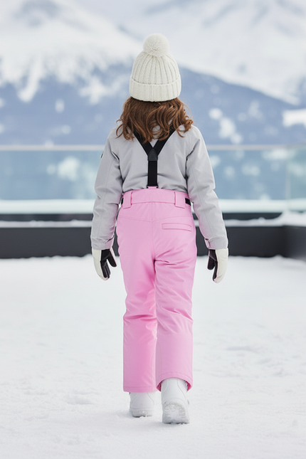 Pantalon De Ski Enfant Rose Imperméable Salopette Chaude - Polyester - vue 2