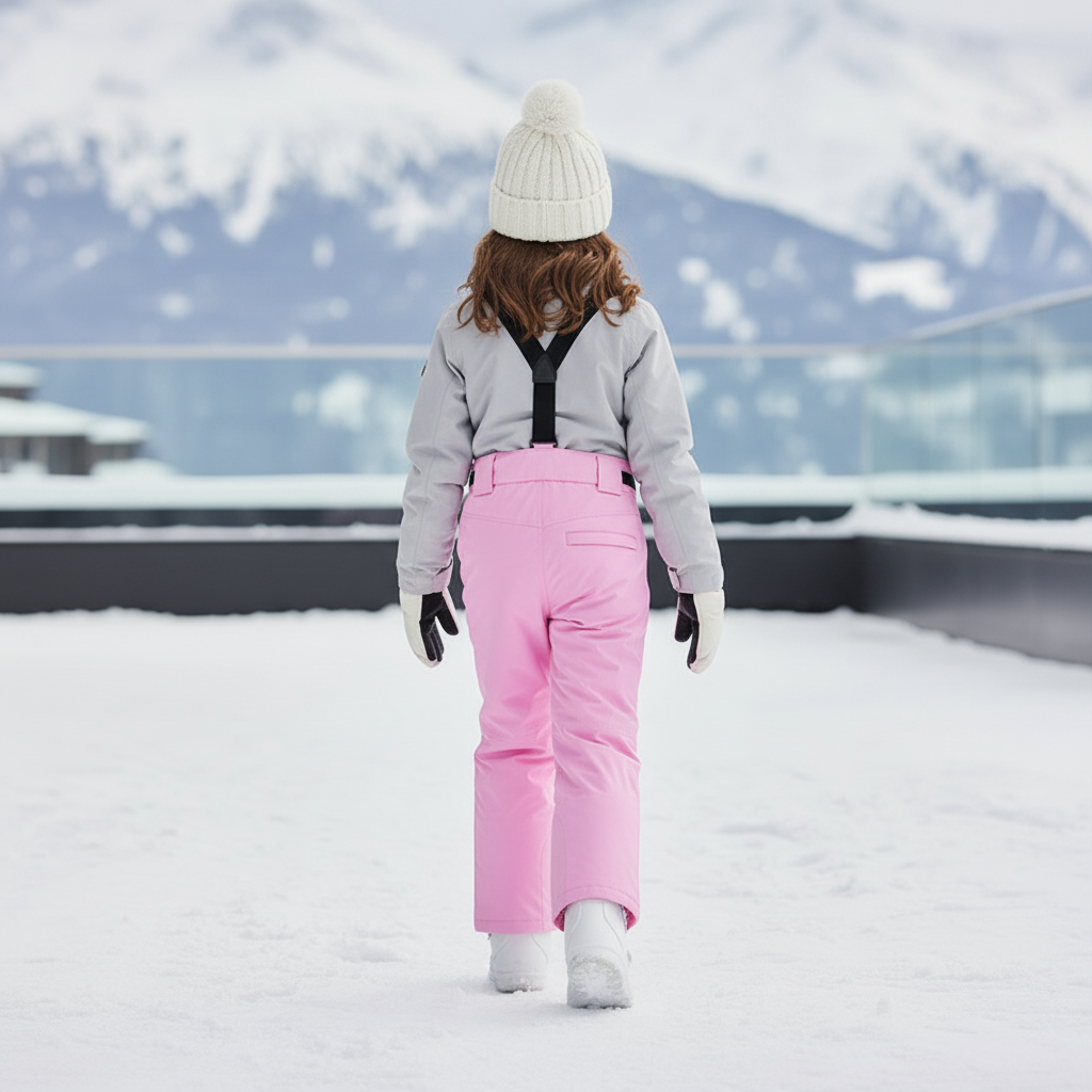 Pantalon De Ski Enfant Rose Imperméable Salopette Chaude - Polyester - vue 2