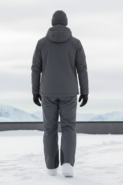 Pantalon De Ski Gris Imperméable Coupe Droite Homme - Polyester - vue 2