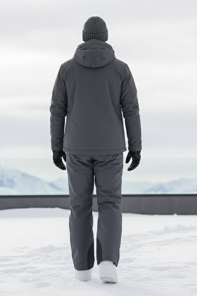 Pantalon De Ski Gris Imperméable Coupe Droite Homme - Polyester - vue 2