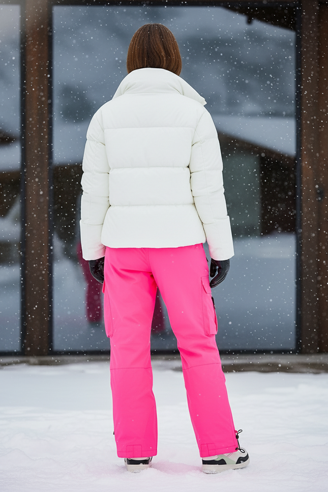 Pantalon De Ski Rose Vif Cargo Imperméable Femme - Polyester - vue 2
