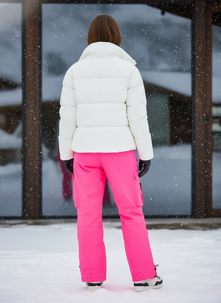 Pantalon De Ski Rose Vif Cargo Imperméable Femme - Polyester - vue 2