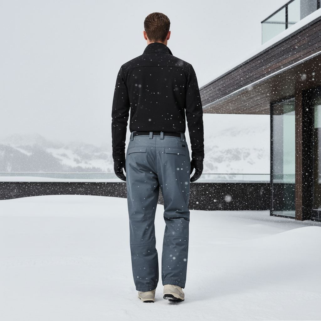 Pantalon De Ski Gris Ample Imperméable Hiver Homme - Polyester - vue 2