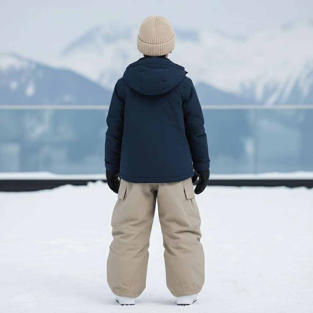 Pantalon De Ski Kaki Ample Imperméable Cargo Enfant - Polyester - vue 2