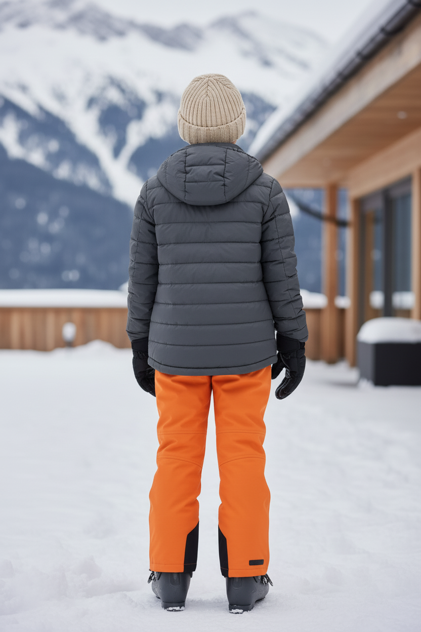 Pantalon De Ski Orange Imperméable Enfant Hiver Renforcé - Polyester - vue 2