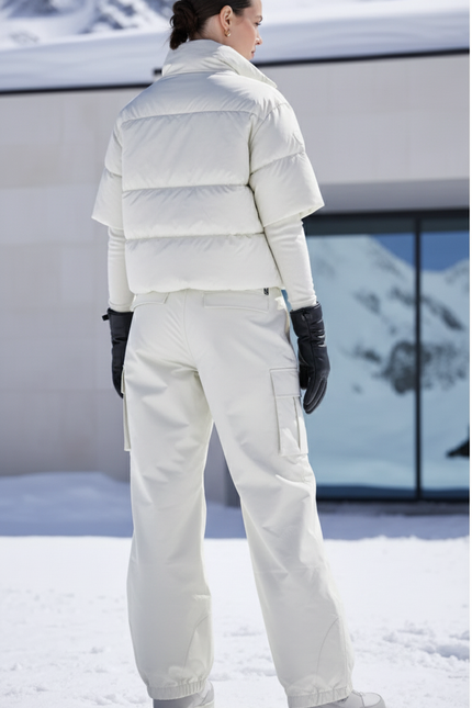 Pantalon De Ski Écru Ample Imperméable Cargo Femme - Blanc Polyester - vue 2