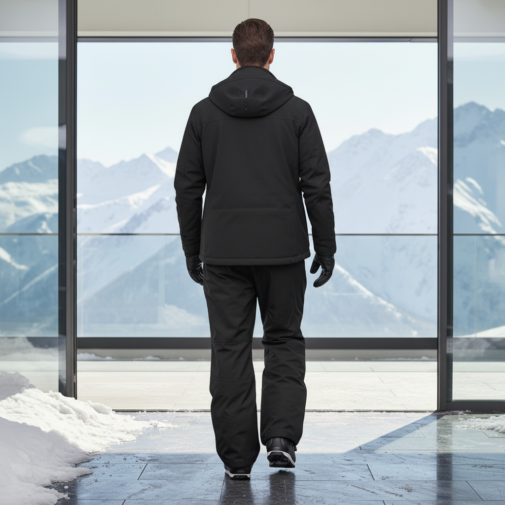 Pantalon De Ski Noir Homme Ample Imperméable Chaud - Polyester - vue 2