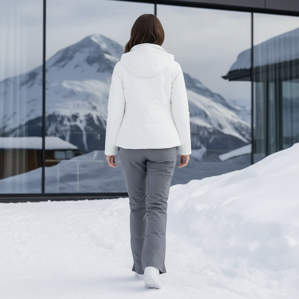 Pantalon De Ski Gris Chaud Coupe Droite Bretelles - Tweed - vue 2