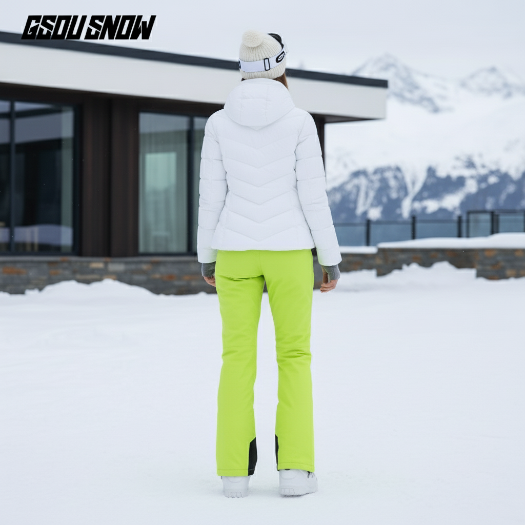Pantalon De Ski Vert Fluorescent Imperméable Femme Hiver - Polyester - vue 2