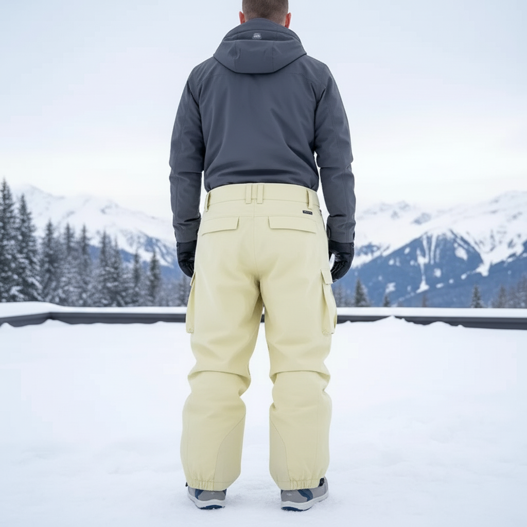 Pantalon De Ski Jaune Clair Ample Imperméable Hiver - Polyester - vue 2