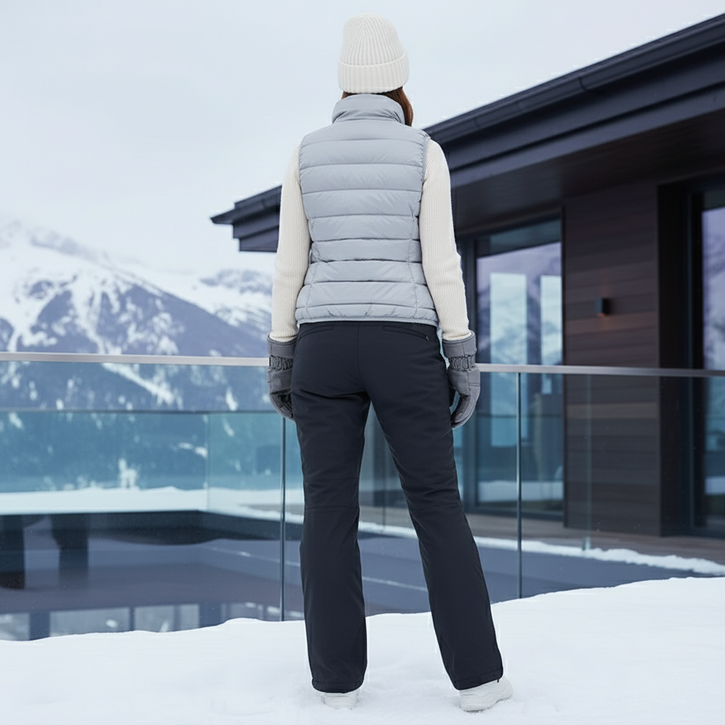 Pantalon De Ski Noir Droit Imperméable Thermique Femme Hiver - Polyester - vue 2