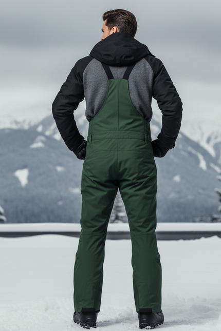 Pantalon De Ski Vert Bretelles Imperméable Homme Hiver - Polyester - vue 2