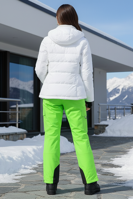 Pantalon De Ski Vert Fluorescent Imperméable Cargo Unisexe - Polyester - vue 2