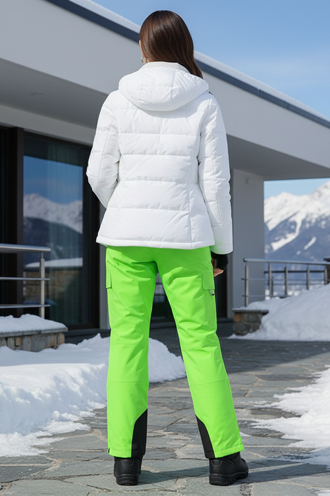 Pantalon De Ski Vert Fluorescent Imperméable Cargo Unisexe - Polyester - vue 2