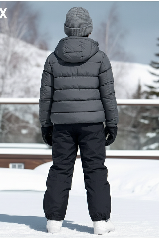 Pantalon De Ski Noir Imperméable Enfant Hiver Chaud - Polyester - vue 2