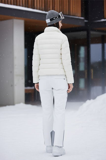 Pantalon De Ski Blanc Imperméable Réfléchissant Coupe Droite - Polyester - vue 2