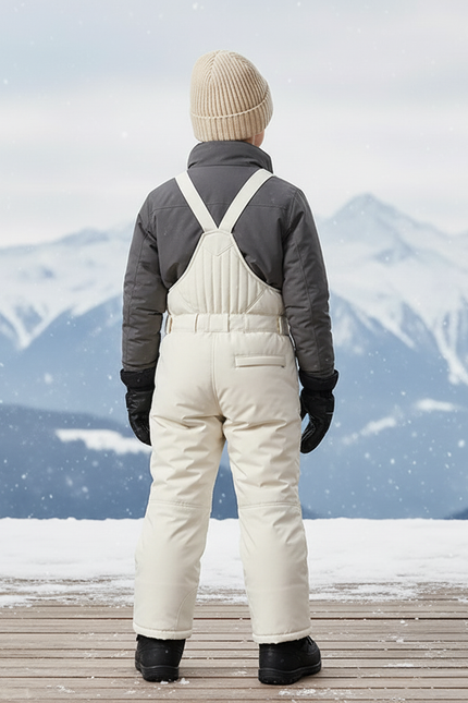 Pantalon De Ski Enfant Crème Matelassé Imperméable Hiver - Beige Polyester - vue 2
