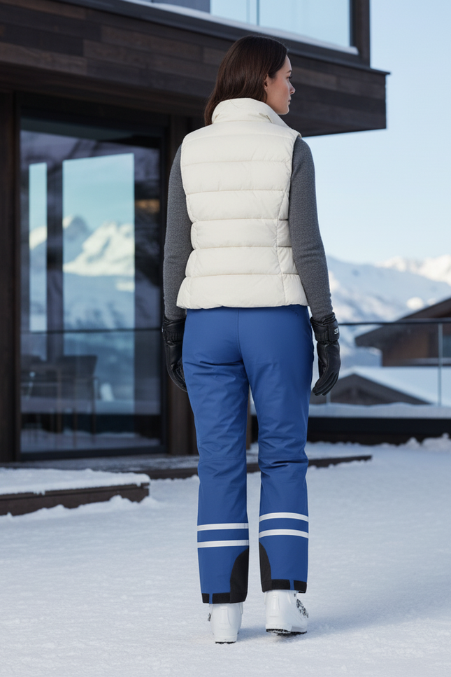 Pantalon De Ski Bleu Bretelles Imperméable Femme Coupe Droite - Polyester - vue 2