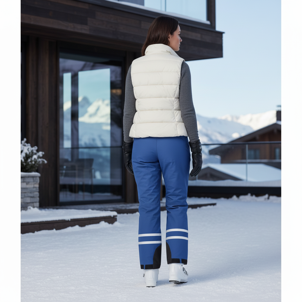 Pantalon De Ski Bleu Bretelles Imperméable Femme Coupe Droite - Polyester - vue 2