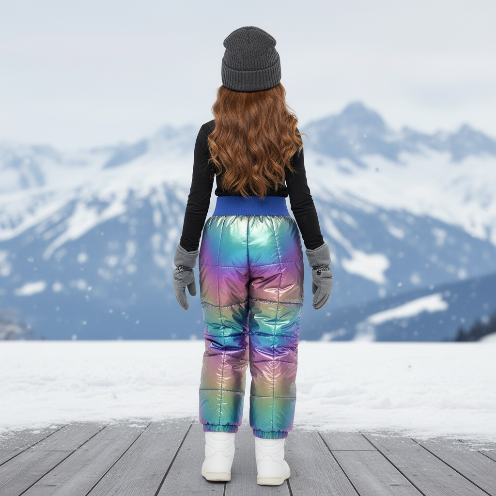 Pantalon De Ski Enfant Brillant Rembourré Chaud Hiver - Multicolore Polyester - vue 2