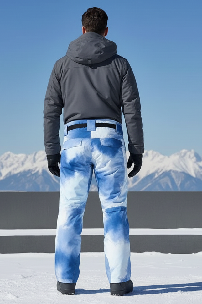 Pantalon De Ski Bleu Imperméable Motif Abstrait Unisexe - Polyester - vue 2