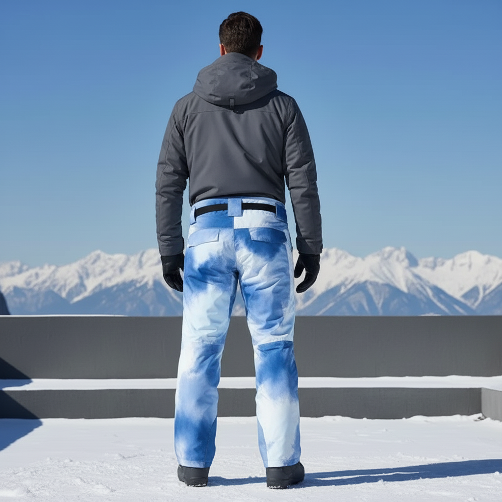 Pantalon De Ski Bleu Imperméable Motif Abstrait Unisexe - Polyester - vue 2