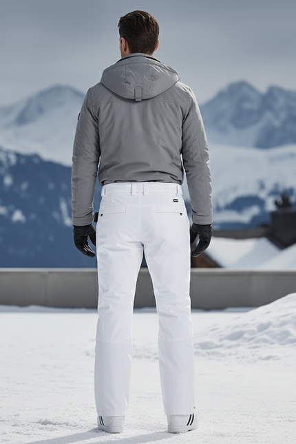 Pantalon De Ski Blanc Imperméable Bretelles Homme Hiver - Polyester - vue 2