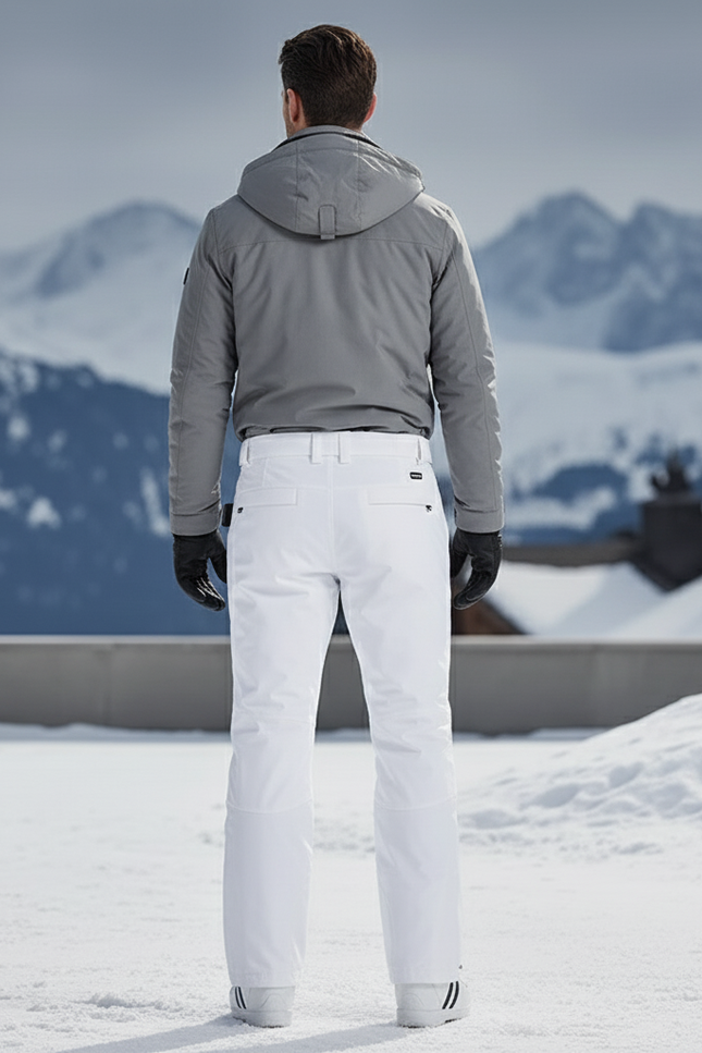 Pantalon De Ski Blanc Imperméable Bretelles Homme Hiver - Polyester - vue 2