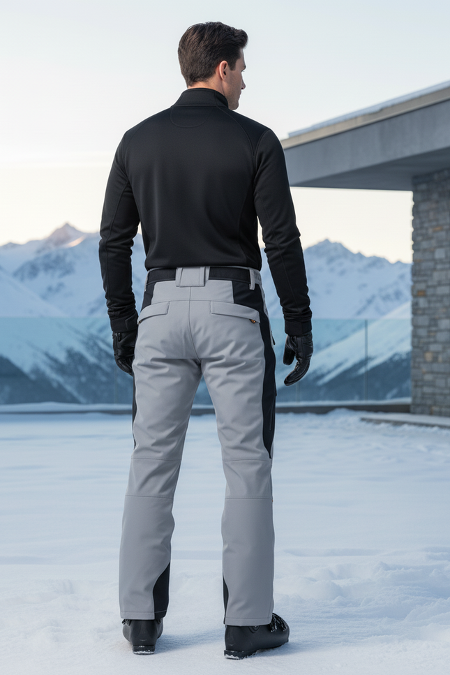 Pantalon De Ski Gris Noir Imperméable Thermique Homme - Polyester - vue 2