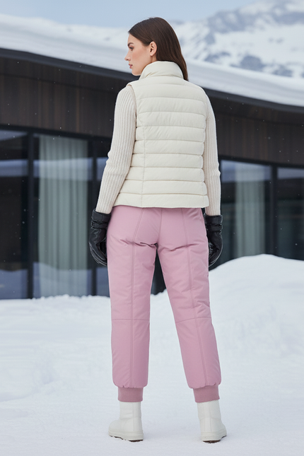 Pantalon De Ski Rose Pâle Imperméable Matelassé Femme - Polyester - vue 2